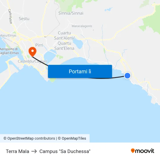 Terra Mala to Campus "Sa Duchessa" map