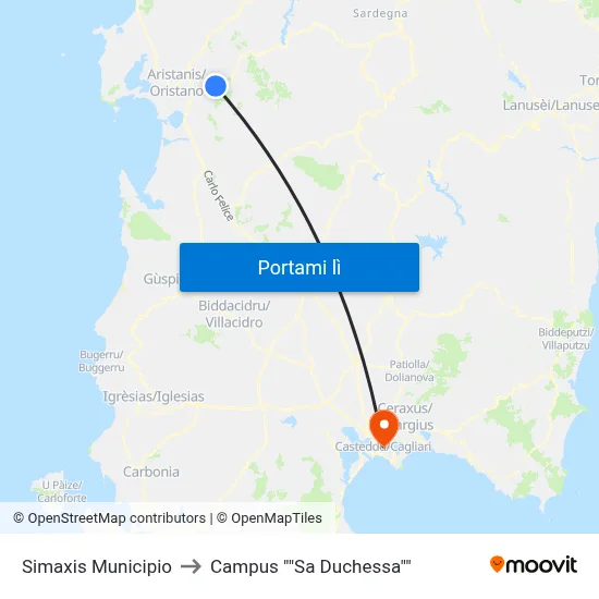 Simaxis Municipio to Campus ""Sa Duchessa"" map