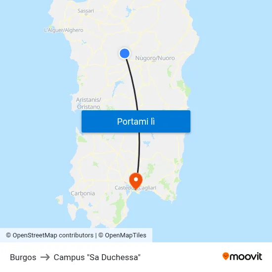 Burgos to Campus "Sa Duchessa" map