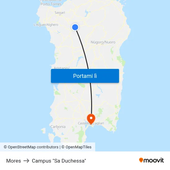 Mores to Campus "Sa Duchessa" map