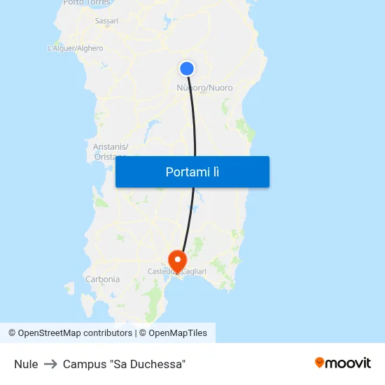 Nule to Campus "Sa Duchessa" map
