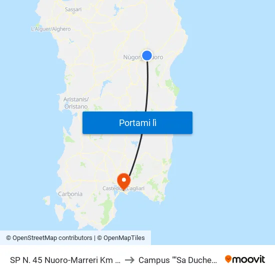 SP N. 45 Nuoro-Marreri Km   8,40 to Campus "Sa Duchessa" map