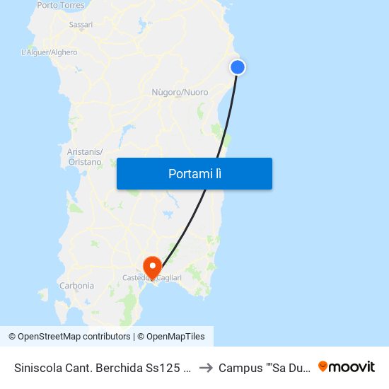 Siniscola Cant. Berchida Ss125 Km 241.6 Sud to Campus ""Sa Duchessa"" map