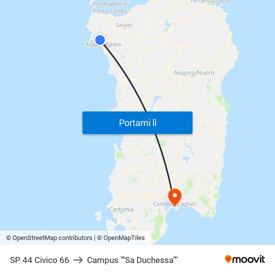 SP 44 Civico 66 to Campus ""Sa Duchessa"" map