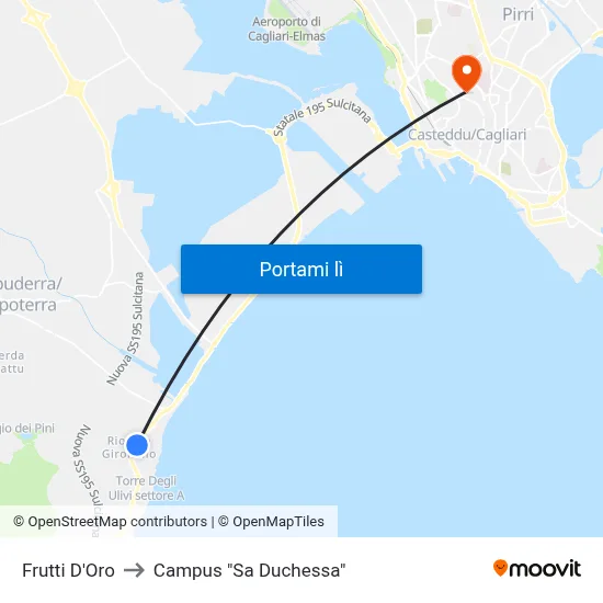 Frutti D'Oro to Campus "Sa Duchessa" map