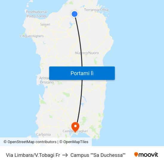 Via Limbara/V.Tobagi Fr to Campus "Sa Duchessa" map