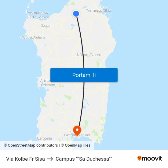 Via Kolbe Fr Sisa to Campus "Sa Duchessa" map