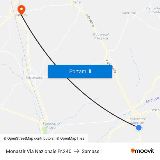 Monastir Via Nazionale Fr.240 to Samassi map