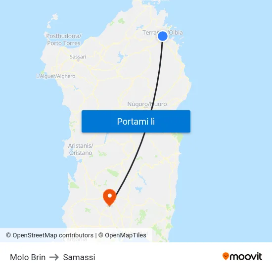 Molo Brin to Samassi map