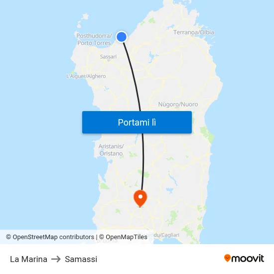 La Marina to Samassi map