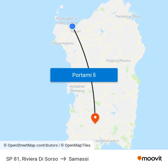 SP 81, Riviera Di Sorso to Samassi map