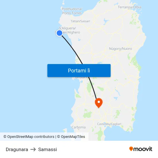 Dragunara to Samassi map