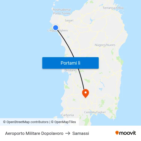 Aeroporto Militare Dopolavoro to Samassi map