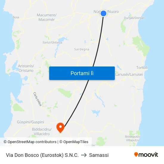 Via Don Bosco (Eurostok) S.N.C. to Samassi map