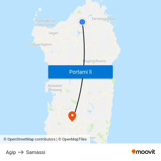 Agip to Samassi map