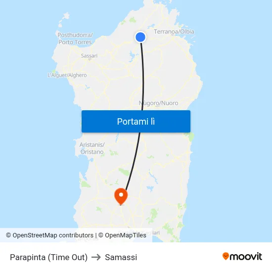 Parapinta (Time Out) to Samassi map