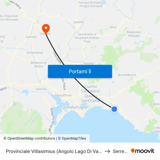 Provinciale Villasimius (Angolo Lago Di Varese) to Serrenti map