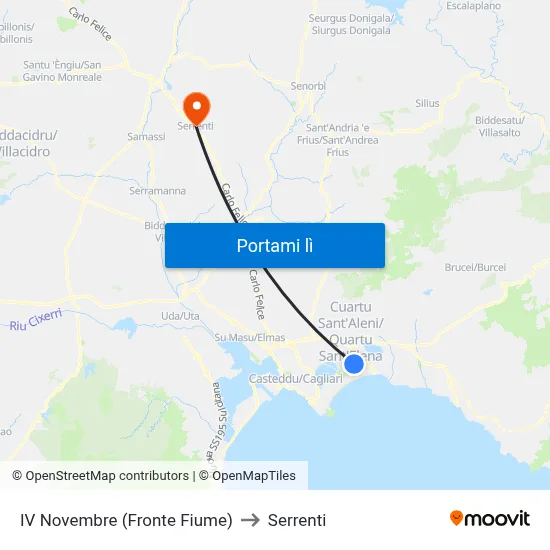 IV Novembre (Fronte Fiume) to Serrenti map