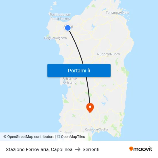Stazione Ferroviaria, Capolinea to Serrenti map