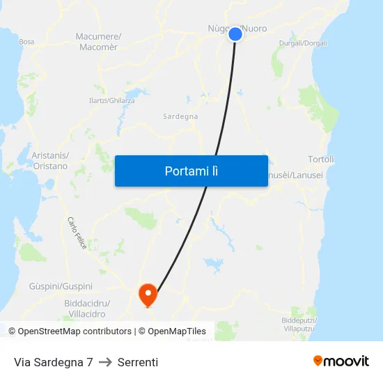 Via Sardegna 7 to Serrenti map