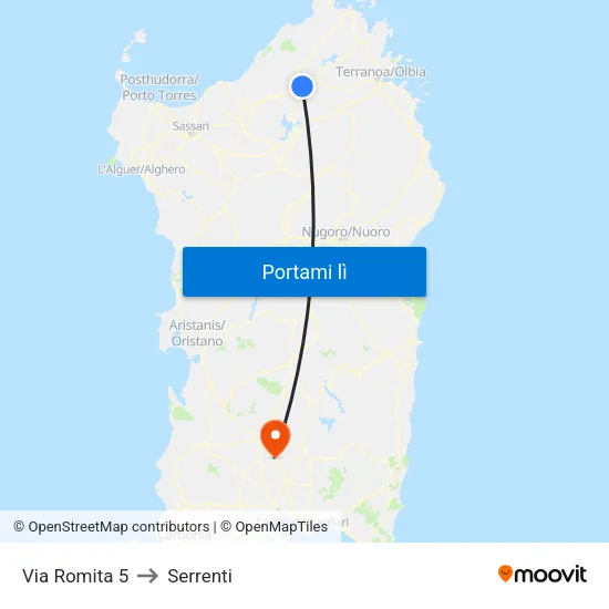 Via Romita 5 to Serrenti map