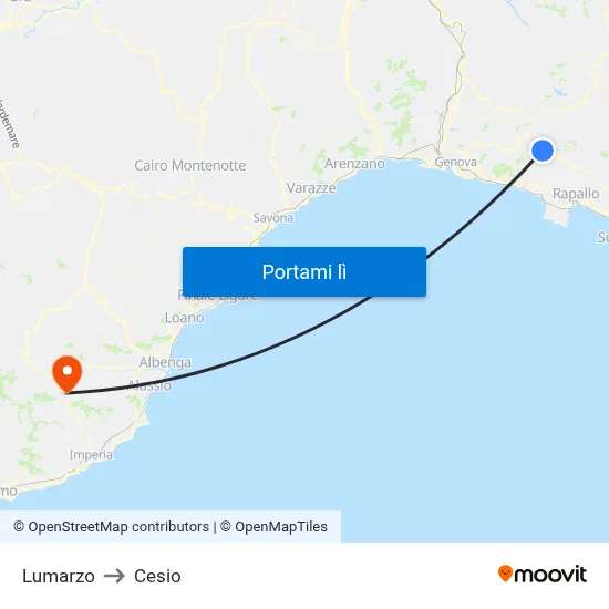 Lumarzo to Cesio map