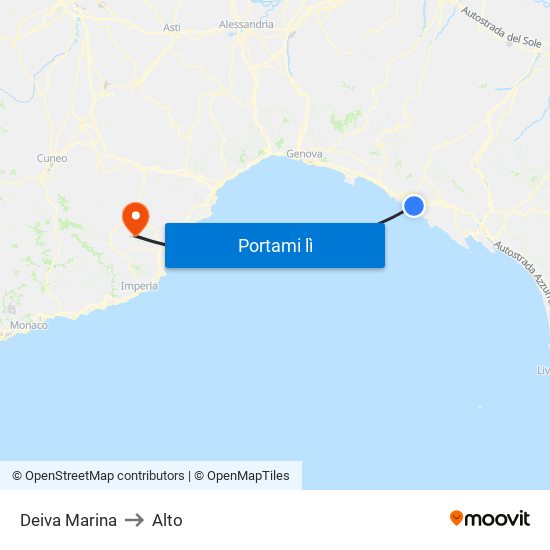 Deiva Marina to Alto map