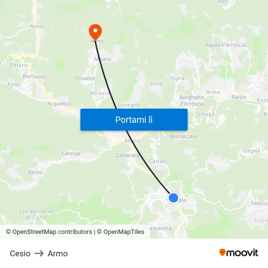 Cesio to Armo map