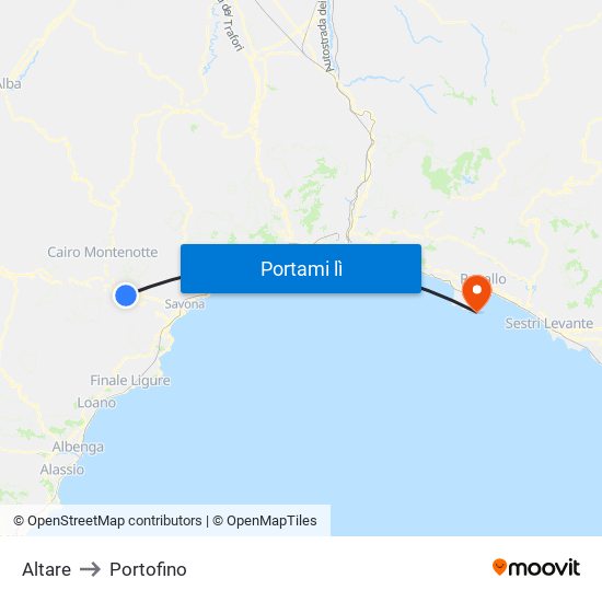 Altare to Portofino map