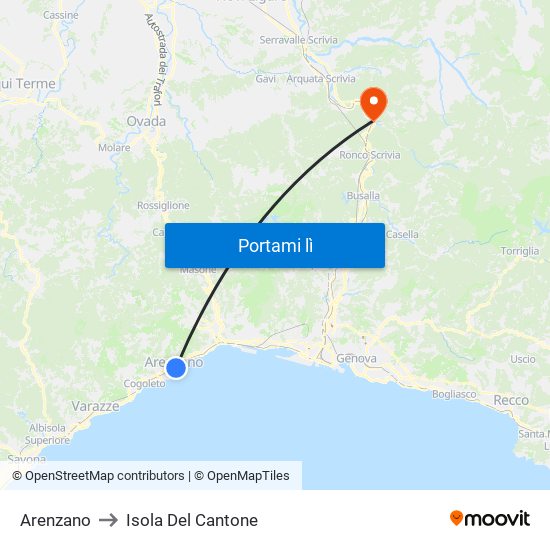 Arenzano to Isola Del Cantone map
