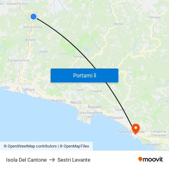 Isola Del Cantone to Sestri Levante map