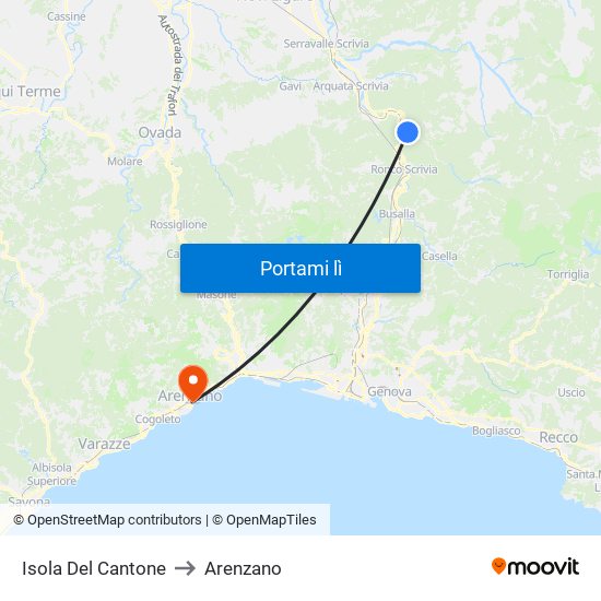 Isola Del Cantone to Arenzano map