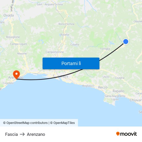 Fascia to Arenzano map