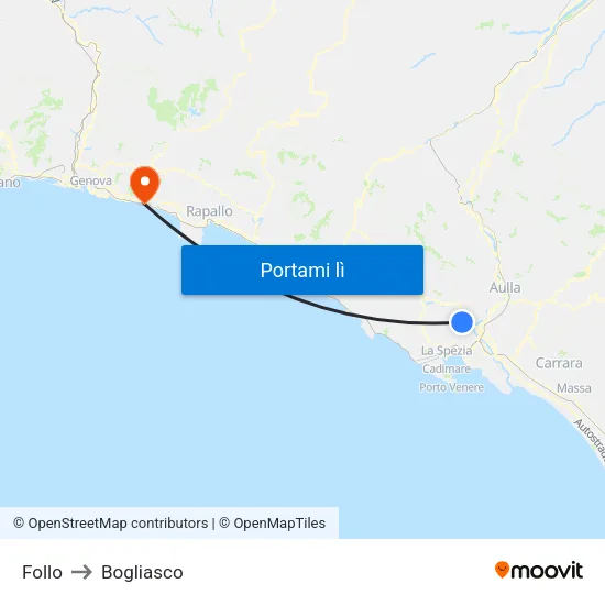 Follo to Bogliasco map