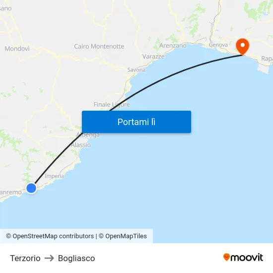 Terzorio to Bogliasco map