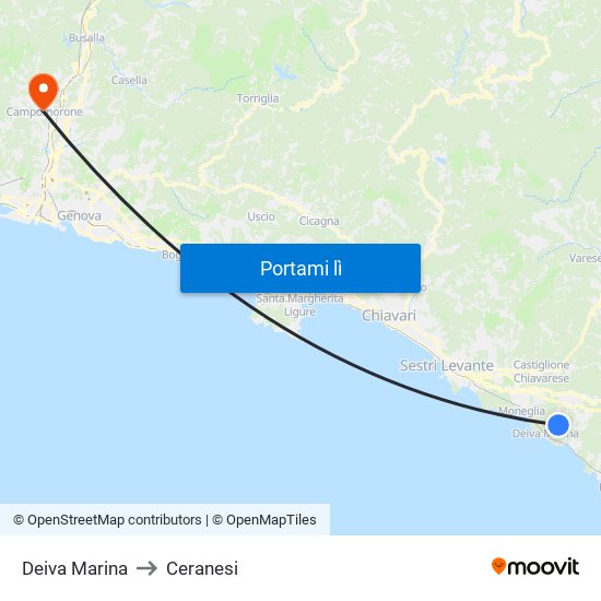 Deiva Marina to Ceranesi map