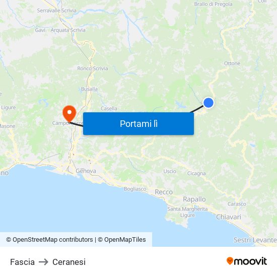 Fascia to Ceranesi map