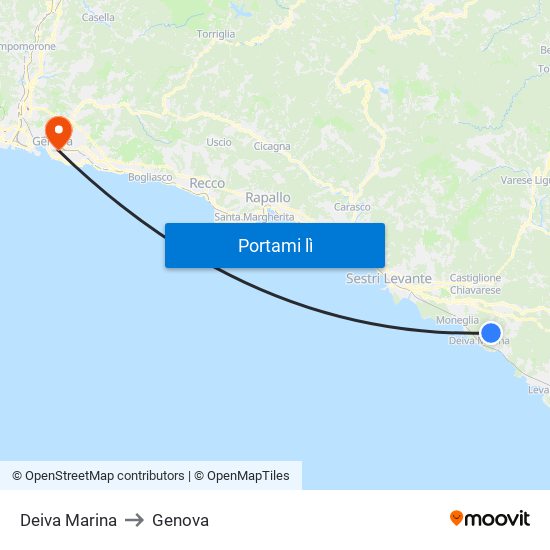 Deiva Marina to Genova map