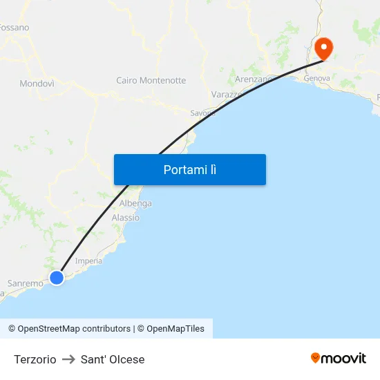 Terzorio to Sant' Olcese map