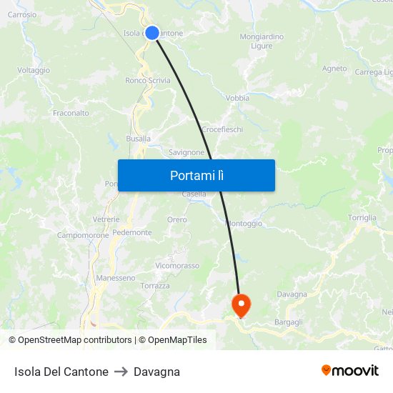 Isola Del Cantone to Davagna map