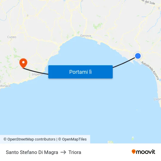 Santo Stefano Di Magra to Triora map