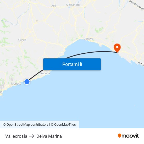 Vallecrosia to Deiva Marina map