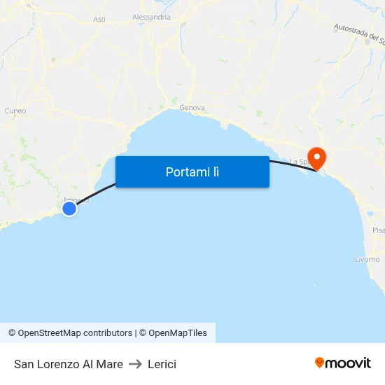San Lorenzo Al Mare to Lerici map