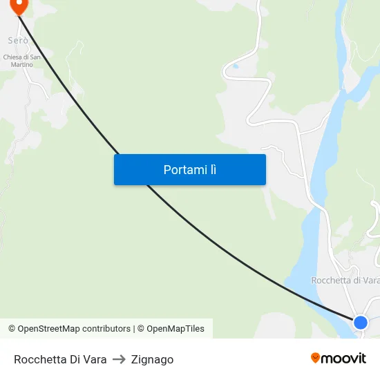 Rocchetta Di Vara to Zignago map