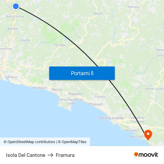 Isola Del Cantone to Framura map