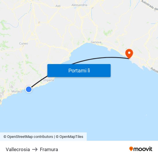 Vallecrosia to Framura map