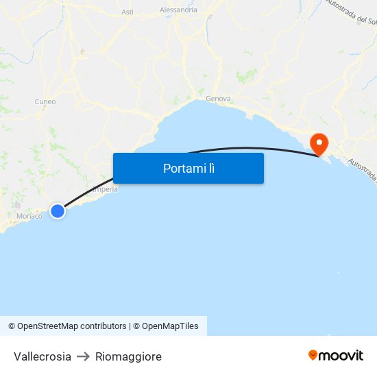 Vallecrosia to Riomaggiore map