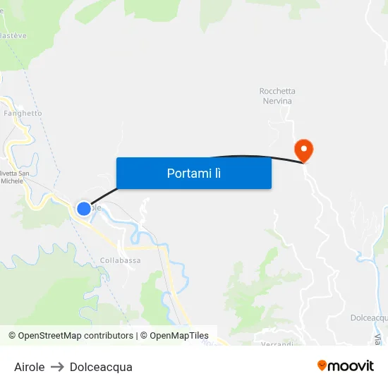 Airole to Dolceacqua map