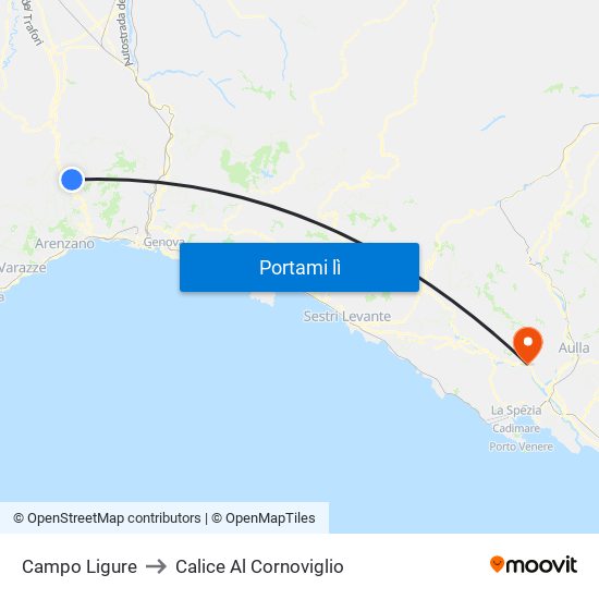 Campo Ligure to Calice Al Cornoviglio map