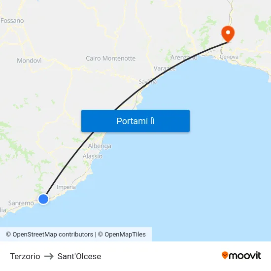Terzorio to Sant'Olcese map